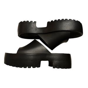 Rouge Helium Black Platform Chunky Slide Sandals Y2K 90’s